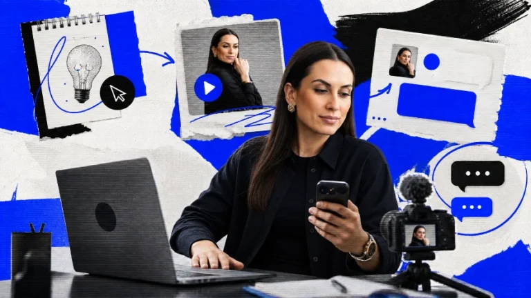 Pessoa criando conteúdo para as redes sociais